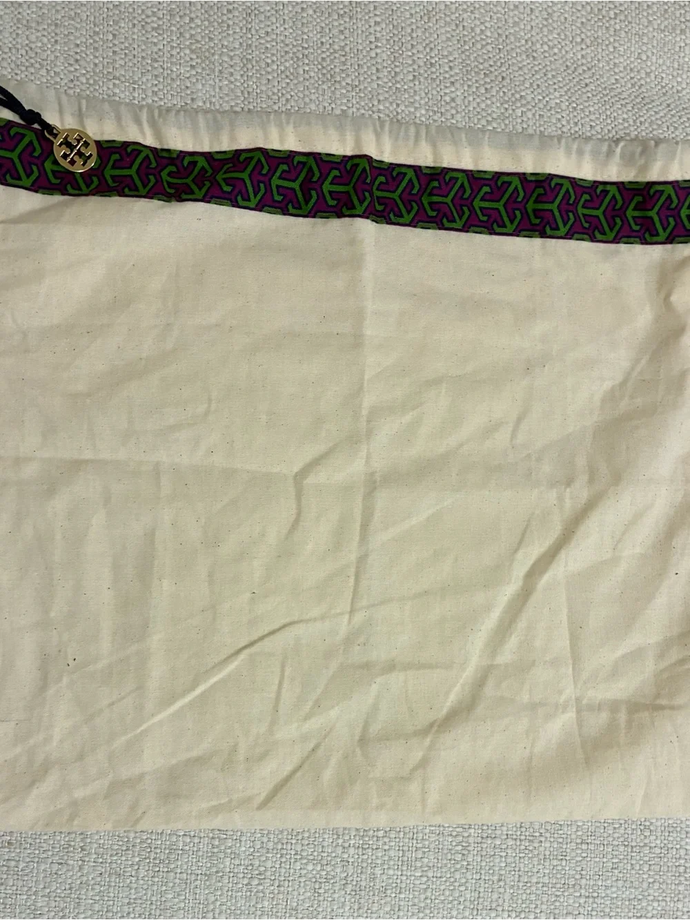 Tory Burch EUC Geometric Dust Bag Drawstring
